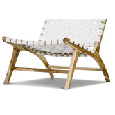 Continental Designs Cassie Woven Leather &amp; Teak Lounge Chair