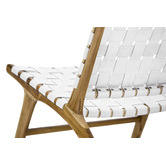 Continental Designs Cassie Woven Leather &amp; Teak Lounge Chair