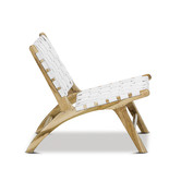 Continental Designs Cassie Woven Leather &amp; Teak Lounge Chair