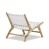 Continental Designs Cassie Woven Leather &amp; Teak Lounge Chair