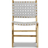 Continental Designs Cassie Woven Leather &amp; Teak Dining Chairs