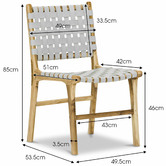 Continental Designs Cassie Woven Leather &amp; Teak Dining Chairs
