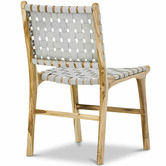 Continental Designs Cassie Woven Leather &amp; Teak Dining Chairs