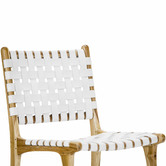 Continental Designs Cassie Woven Leather &amp; Teak Dining Chairs