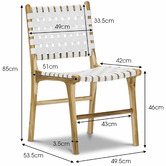 Continental Designs Cassie Woven Leather &amp; Teak Dining Chairs