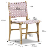 Continental Designs Cassie Woven Leather &amp; Teak Dining Chairs