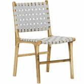 Continental Designs Cassie Woven Leather &amp; Teak Dining Chairs