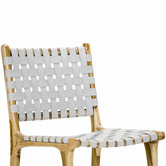 Continental Designs Cassie Woven Leather &amp; Teak Dining Chairs