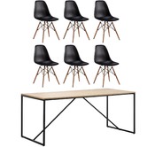 Continental Designs Macy Dining Table &amp; Eames Replica Chairs Set