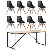 Continental Designs Macy Dining Table &amp; Eames Replica Chairs Set
