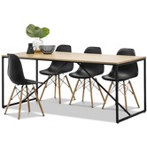Continental Designs Macy Dining Table &amp; Eames Replica Chairs Set