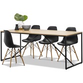 Continental Designs Macy Dining Table &amp; Eames Replica Chairs Set