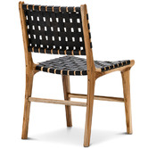 Continental Designs Cassie Woven Leather &amp; Teak Dining Chairs