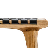 Continental Designs Cassie Woven Leather &amp; Teak Dining Chairs