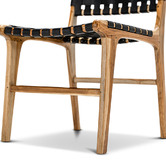 Continental Designs Cassie Woven Leather &amp; Teak Dining Chairs