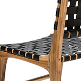 Continental Designs Cassie Woven Leather &amp; Teak Dining Chairs