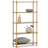 Continental Designs Natural Harper 5 Tier Wooden Bookshelf