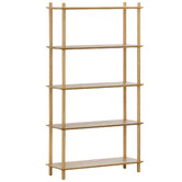 Continental Designs Natural Harper 5 Tier Wooden Bookshelf
