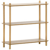 Continental Designs Natural Harper 3 Tier Wooden Bookshelf