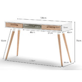 Continental Designs Natural &amp; White Myst 2 Drawer Desk
