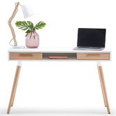 Continental Designs Natural &amp; White Myst 2 Drawer Desk