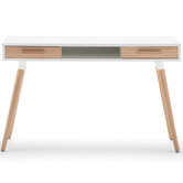 Continental Designs Natural &amp; White Myst 2 Drawer Desk