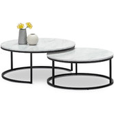 Continental Designs 2 Piece Hanslo Cultured Marble-Top Nesting Coffee Table Set