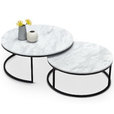 Continental Designs 2 Piece Hanslo Cultured Marble-Top Nesting Coffee Table Set