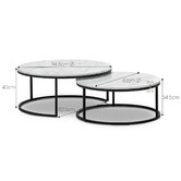 Continental Designs 2 Piece Hanslo Cultured Marble-Top Nesting Coffee Table Set
