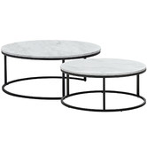 Continental Designs 2 Piece Hanslo Cultured Marble-Top Nesting Coffee Table Set