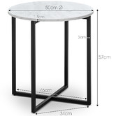 Continental Designs Luxe Ellie Marble-Top Side Table