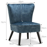 Continental Designs Ayana Velvet Slipper Accent Chair
