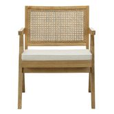 Continental Designs Pierre Jeanneret Replica Woven Rattan &amp; Teak Armchair
