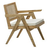 Continental Designs Pierre Jeanneret Replica Woven Rattan &amp; Teak Armchair