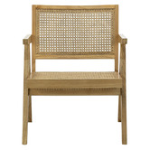 Continental Designs Pierre Jeanneret Replica Woven Rattan &amp; Teak Armchair