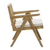 Continental Designs Pierre Jeanneret Replica Woven Rattan &amp; Teak Armchair