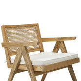 Continental Designs Pierre Jeanneret Replica Woven Rattan &amp; Teak Armchair