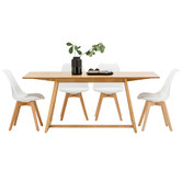 Continental Designs Manhattan Dining Table &amp; Eames Replica Padded Chairs Set