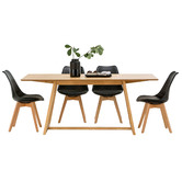 Continental Designs Manhattan Dining Table &amp; Eames Replica Padded Chairs Set