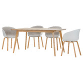 Continental Designs Bruno Dining Table with White Hay Scoop Replica Chairs Set