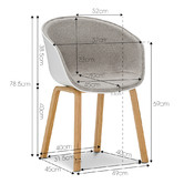Continental Designs Bruno Dining Table with White Hay Scoop Replica Chairs Set