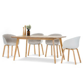 Continental Designs Bruno Dining Table with White Hay Scoop Replica Chairs Set