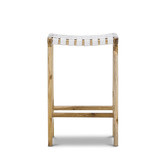 Continental Designs 66cm Cassie Leather &amp; Teak Counter Stool
