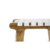 Continental Designs 66cm Cassie Leather &amp; Teak Counter Stool