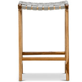 Continental Designs 66cm Cassie Leather &amp; Teak Counter Stool