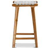 Continental Designs 66cm Cassie Leather &amp; Teak Counter Stool