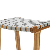 Continental Designs 66cm Cassie Leather &amp; Teak Counter Stool
