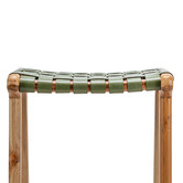 Continental Designs 66cm Cassie Leather &amp; Teak Counter Stool