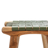 Continental Designs 66cm Cassie Leather &amp; Teak Counter Stool