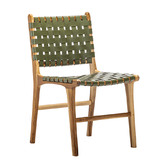 Continental Designs Cassie Woven Leather &amp; Teak Dining Chairs